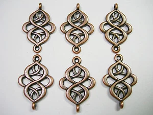 Antiguas gotas, bucles, conectores, enlaces, 6 - 28 mm enchapados en cobre - Imagen 1 de 2