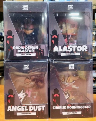 Youtooz Hazbin Hotel Set of 4 Radio Demon Alastor, Alastor, Angel Dust, Charlie - Image 1 of 2