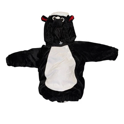 Baby Skunk Costume Unisex Boys Girls 12-18 Months Black White Faux Fur Tail - Image 1 of 4
