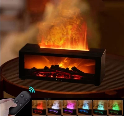 Diffusore Aroma Fiamma Umidificatore Oli Essenziali LED Camino Casa - Immagine 1 di 4