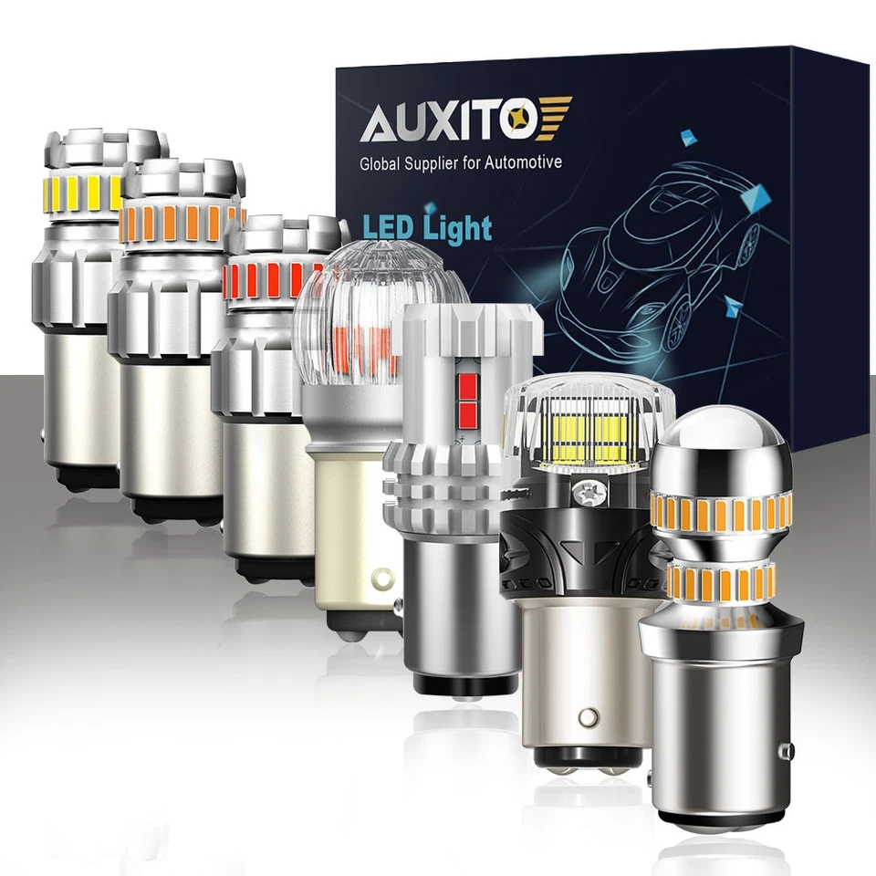 2X AUXITO 1157 BAY15D P21/5W Car Brake Tail Stop Light Lamp Bulb White Amber Red - Image 1 of 1