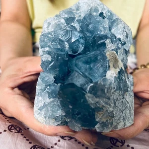 2,75 lb Restauración de Muestras Minerales Cristal Cueva Piedra Cielo Azul Natural - Imagen 1 de 11