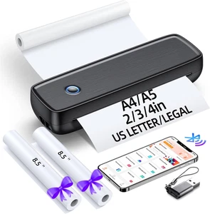 Portable Printer Wireless for Travel,Bluetooth Thermal Support 8.5Inches X 11Inc - Afbeelding 1 van 9