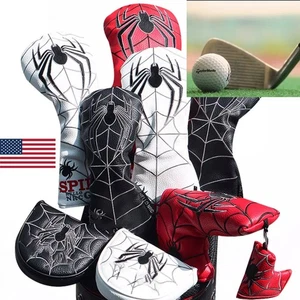 PU Leather Spider Golf Head Covers Driver Fairway Wood Golf Club Sport HeadCover - Picture 1 of 22