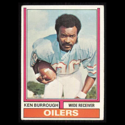 Ken Burrough #304 1974 Topps Houston Oilers Football Card NFL NM - Image 1 of 3