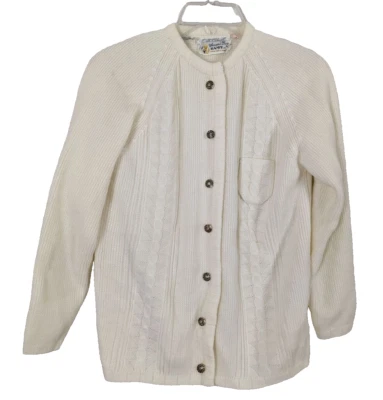 Vintage BANFF Ltd. Acrylic white women Cardigan size 38 M - Image 1 of 4