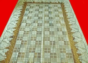 Lace Tablecloth Christmas Trees 60" x 84" Ecru Rectangular Dining Room Party - Picture 1 of 5