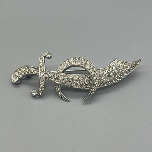 Broche broche espada cimitarra luna media luna estrás ORA masónica Shriners de colección - Imagen 1 de 5
