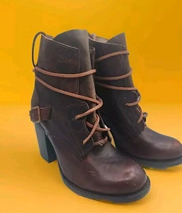 Stivaletti stringati FREEBIRD Billy invecchiati pelle marrone donna taglia 8 - Foto 1 di 7
