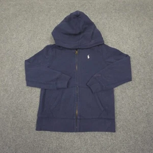 Ralph Lauren Jumper Kids 6 Blue Hoodie Long Sleeve Full Zip winter hooded Size 6 - Picture 1 of 11