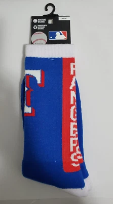 TEXAS RANGERS Logo Adult Size 8-13 Crew Socks Authentic MLB Baseball Team - Image 1 of 2