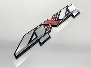 1pc Custom 4x4 Decals 3D Emblem for Chevy Silverado Sierra Bed  New Chrome Red - Picture 1 of 4