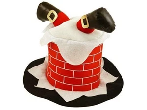 Christmas Santa Chimney Novelty Hat Fancy Dress Xmas Party Accessory Costume - Picture 1 of 6