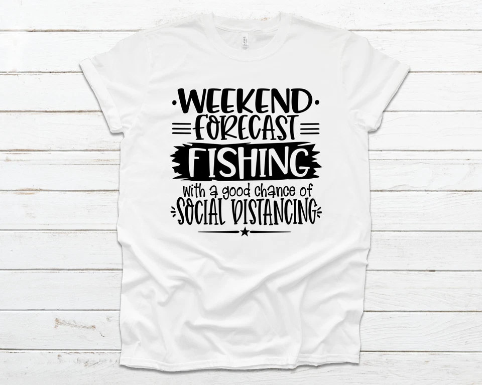 Camiseta Fin de Semana Pesca con Distanciamiento Social - Unisex Foto 1 de 1