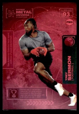 2021 UD Skybox Metal Universe Champions PMG Red #93 Trey Sermon 40/150 - Image 1 of 2