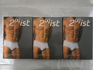2XIST Men's Contour Pouch Brief Underwear USA XL 37-33 Cotton Poly Grey Set of 3 - Picture 1 of 6
