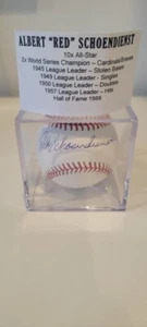 ALBERT RED SCHOENDIENST AUTOGRAPH BASEBALL CARDINALS 1989 Inductee Hall of Fame - Picture 1 of 1