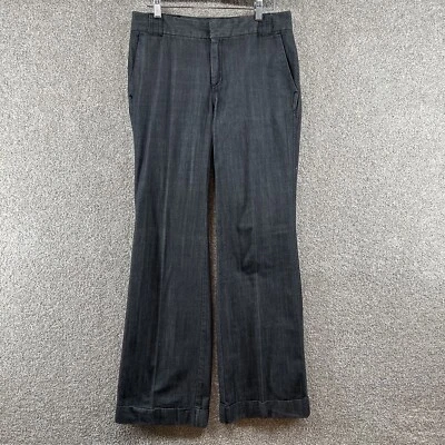 Banana Republic Women's Pants Size 6 Gray Denim Pleated Mid Rise - Image 1 of 4