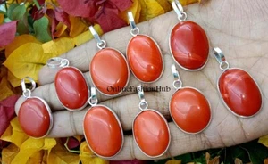 Beautiful Coral Gemstone 925 Sterling Silver Plated Wholesale Pendant Lot Gift - Picture 1 of 4