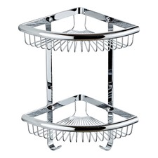 Corner Caddy Basket Bathroom Shower Bathtub Corner Shelf Kitchen Organizer