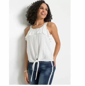 Sleeveless Ruffle Front Blouse by Bodyflirt UK Size 22 - Brand New - Picture 1 of 4