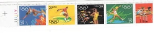 #2553-57 1991  29-cent Summer Olympics se-tenant pane of 5 MNH w/plate# - Picture 1 of 1