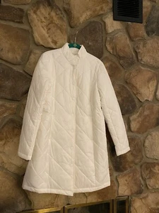 NWT Women's LIZ CLAIBORNE CREAM White PUFFER Lightweight Coat Jacket SMALL  6-8 - Picture 1 of 8