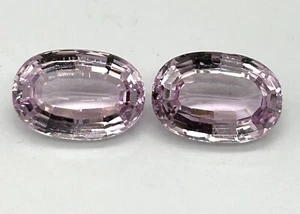 Loose Pair Oval Kunzite 32.0cttw Light Pink Gem Quality 2pcs  Large 18 X 13mm - Picture 1 of 6