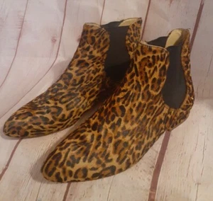 Enzo Angiolini "Meezzy"Leopard Calf Hair Chelsea Boots sz.7.5M MSRP $209 - Picture 1 of 6