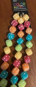 3 Strands Plastic Beads (Dice) Multicolor 8x8mm - Picture 1 of 2