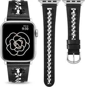 Lederarmband kompatibel mit Apple Watch Armbändern 38/40/41/42 Damen, elegant Premium Lea - Bild 1 von 6