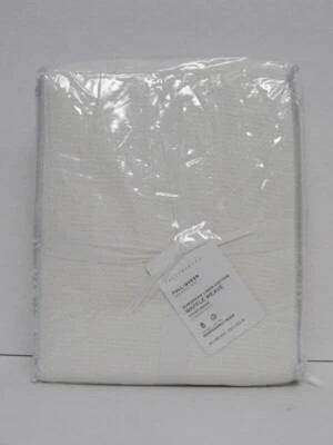 Pottery Barn European Flax Linen Waffle Duvet Cover F/Q White Color New - Image 1 of 4