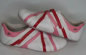 Zapatillas de mujer Lacoste Intrigue micro correa blancas rosa rojas talla 8,5 - Imagen 1 de 8