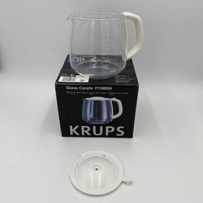 Krups Jarra 12 Tazas Cafetera Vidrio Repuesto Tapa Mango Blanco F15B0H Opebox Foto 1 de 4