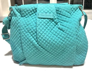 Vera Bradley Bag Satchel Quilted Teal Blue Purse Bag Tote Custom - Picture 1 of 21