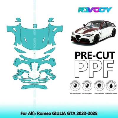 Kit de protección de pintura precortada PPF para Alfa Romeo GIULIA GTA 2022-2025 Foto 1 de 4