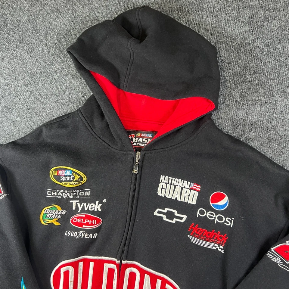Jaqueta de corrida NASCAR Chase vintage masculina GG preta autêntica Drivers Line Jeff Gordon - Imagem 1 de 4