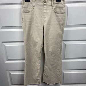 Pantalones de mezclilla Liverpool Los Angeles The Gia Glider color tostado a rayas deshilachados 4/27 - Imagen 1 de 8