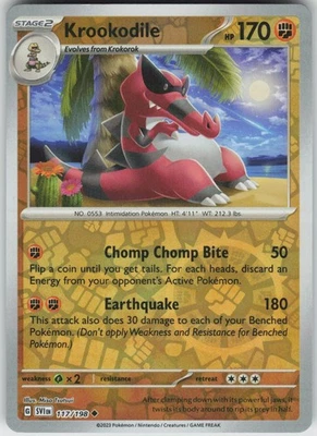 Pokemon Krookodile 117/198 SV01: Scarlet & Violet Base Set Uncommon Reverse Holo - Image 1 of 2