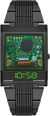 Bulova Uomo LED Computron D-Cave Edizione Speciale Nero IP e Cinturino Silicone...  - Immagine 1 di 4