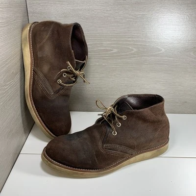 Botas Red Wing Trabajo Chukka Gamuza Cuero Marrón Oscuro 4577 Con Cordones Talla 10.5 Foto 1 de 4