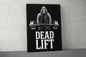 Lienzo Deadlift Reaper - Arte de pared motivacional para gimnasio - Imagen 1 de 5