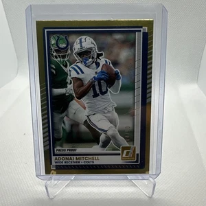 2025 Donruss Press Proof Gold /50 #17 Adonai Mitchell - Foto 1 di 3