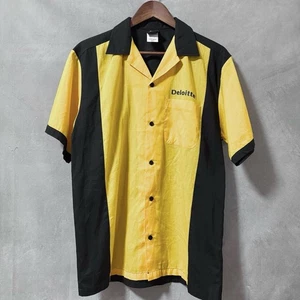 Men's Wear Schott Hilton vintage 80s 90s BOWLING SHIRT cotton polyester corporat - Picture 1 of 8