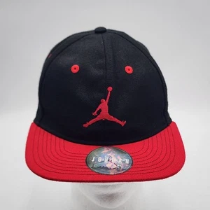 Jordan Black and Red Youth Size SnapBack Hat Embroidered Logo - Picture 1 of 6