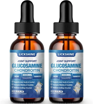 Paquete de 2 gotas líquidas de glucosamina condroitina MSM - Soporte articular extra fuerte S Foto 1 de 4