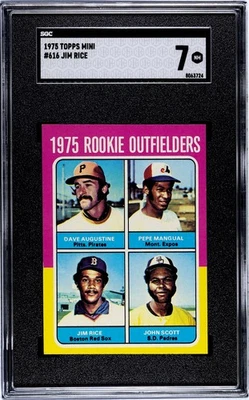 Tarjeta de novato Jim Rice 1975 Topps Mini #616 radiocontrol Boston Red Sox Hof SGC 7 Foto 1 de 2