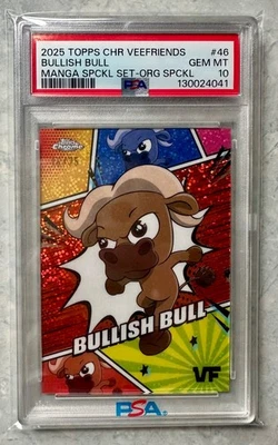 2025 TOPPS CHROME VEEFRIENDS MANGA SPECKLE SET - #46 BULLISH BULL 16/25 - PSA 10 - Image 1 of 3