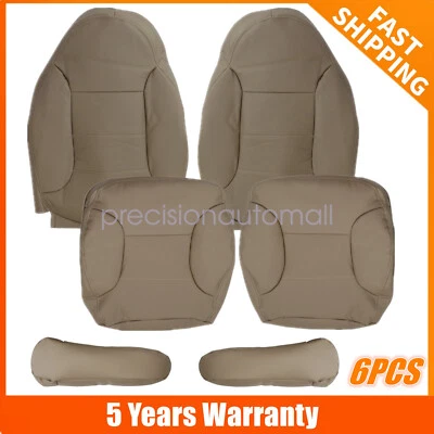 Front Perforated Leather Seat Cover Tan For 1992-1996 Ford Bronco Eddie Bauer Foto 1 de 4