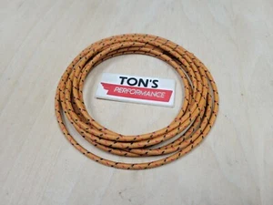 10 feet Vintage Braided Cloth Covered Primary Wire 16 gauge Orange w/ Black Red - Picture 1 of 2